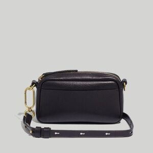 •madewell• black leather caribeaner cross body